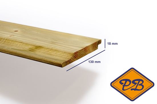 Afbeelding van vuren klasse C halfhouts rabat verduurzaamd 18x130mm
