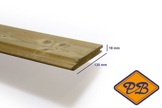 Afbeelding van vuren kl.c. overhangend rabat 18x130 mm verduurzaamd