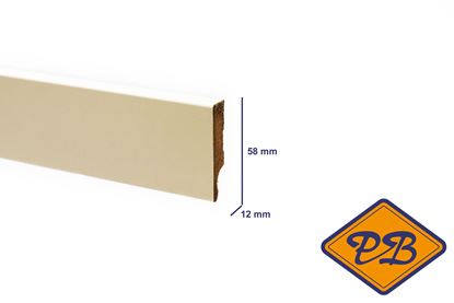 Afbeeldingen van Mdf blokplint met witte overschilderbare folie 12x58mmx250cm