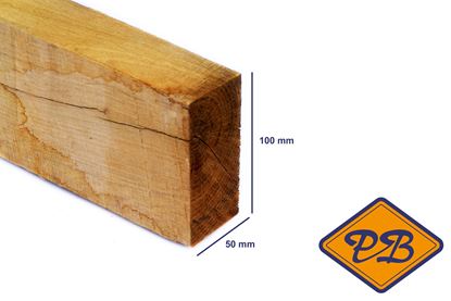 Afbeeldingen van eiken ligger vers-fijnbezaagd 50x100mm