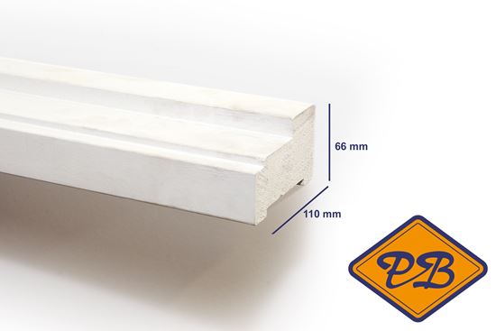 Afbeelding van hardhout kozijnprofiel  gevingerlast/gegrond stijl model A 66x110mm