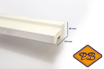 Afbeeldingen van hardhout kozijnprofiel gevingerlast/gegrond onderdorpel model C 66x110mm