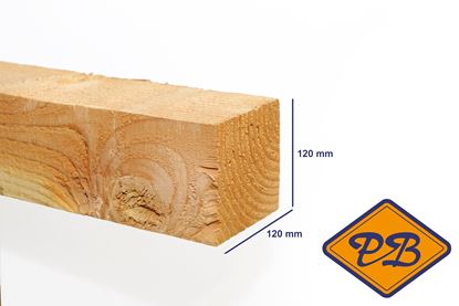 Afbeeldingen van douglas paal fijnbezaagd 4-EX gezaagd 120x120mm