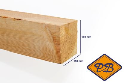 Afbeeldingen van douglas paal fijnbezaagd 4-EX gezaagd 150x150mm