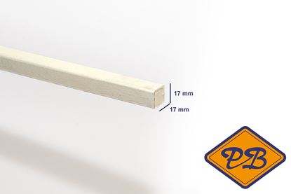 Afbeeldingen van glaslat hardhout model gl11 gegrond 17x17mm