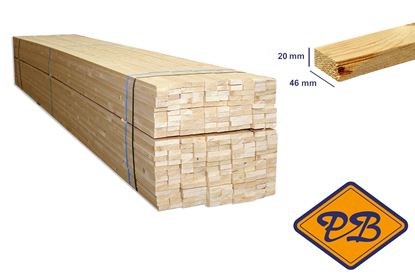 Afbeeldingen van vurenhout klasse C geëgaliseerde latten 20x46mm (per pak van 250 stuks)