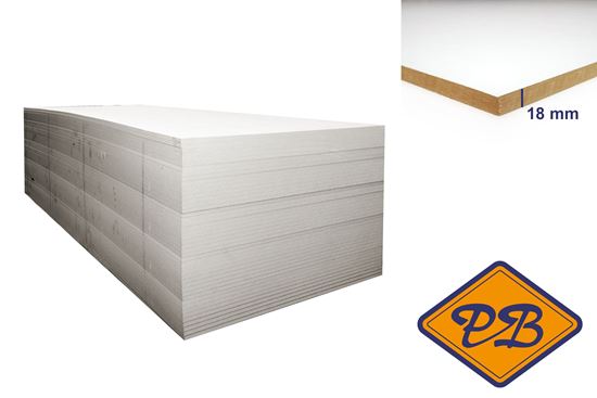 Afbeelding van mdf interieur 2-zijdig lakdraagfolie wit 18mmx244x122cm (per pak van 40 platen)