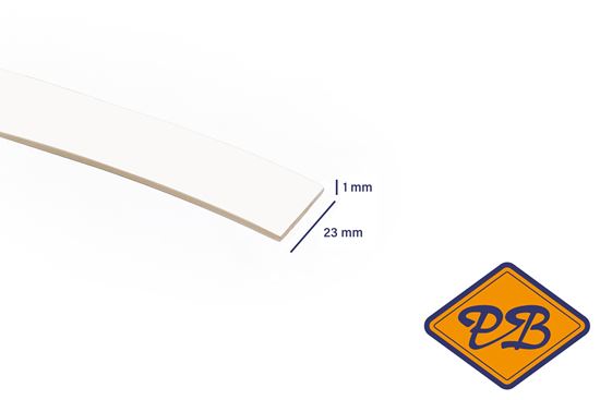 Afbeelding van ABS kantenband 1x23mm voor Kronospan geplastificeerd spaanplaat front wit kleurnummer 0101 SM (per rol=25mtr)