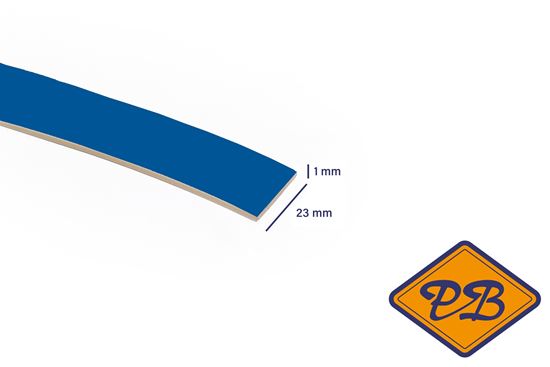 Afbeelding van ABS kantenband 1x23mm voor Kronospan geplastificeerd spaanplaat koningsblauw kleurnummer 0125 BS (per rol=25mtr)