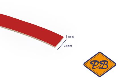 Afbeeldingen van ABS kantenband 1x23mm voor Kronospan geplastificeerd spaanplaat simpel rood kleurnummer 0149 BS (per rol=25mtr)
