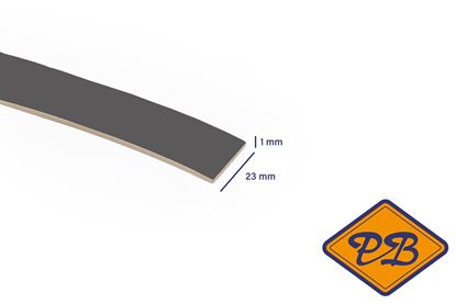 Afbeeldingen van ABS kantenband 1x23mm voor Kronospan geplastificeerd spaanplaat grafietgrijs kleurnummer 0162 PE (per rol=25mtr)