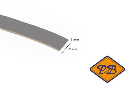 Afbeeldingen van ABS kantenband 1x23mm voor Kronospan geplastificeerd spaanplaat leigrijs kleurnummer 0171 PE (per rol=25mtr)