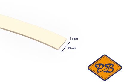 Afbeeldingen van ABS kantenband 1x23mm voor Kronospan geplastificeerd spaanplaat amandel kleurnummer 0564 PE (per rol=25mtr)