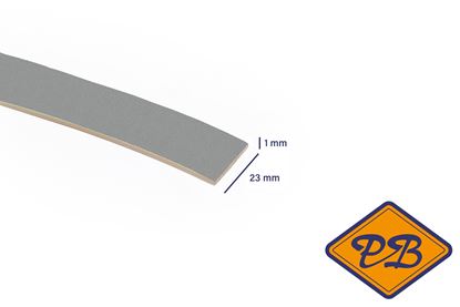 Afbeeldingen van ABS kantenband 1x23mm voor Kronospan geplastificeerd spaanplaat platina kleurnummer 0859 PE (per rol=25mtr)