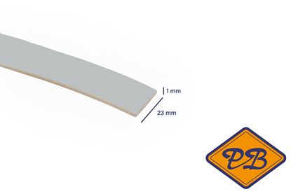 Afbeeldingen van ABS kantenband 1x23mm voor Kronospan geplastificeerd spaanplaat aluminium kleurnummer 0881 PE (per rol=25mtr)