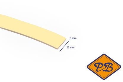 Afbeeldingen van ABS kantenband 1x23mm voor Kronospan geplastificeerd spaanplaat citroen ijs kleurnummer 7123 BS (per rol=25mtr)