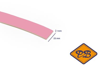 Afbeeldingen van ABS kantenband 1x23mm voor Kronospan geplastificeerd spaanplaat roos roze kleurnummer 8534 BS (per rol=25mtr)