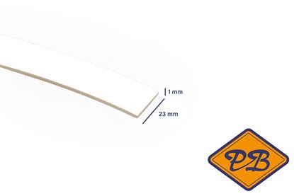 Afbeeldingen van ABS kantenband 1x23mm voor Kronospan geplastificeerd spaanplaat sneeuwwit kleurnummer 8685 BS (per rol=25mtr)