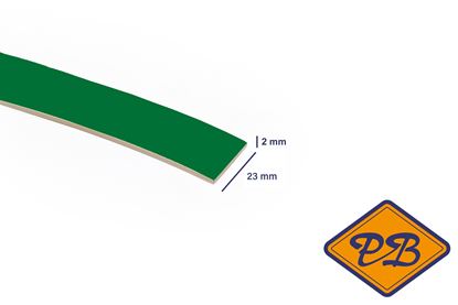 Afbeeldingen van ABS kantenband 2x23mm voor Kronospan geplastificeerd spaanplaat oxydegroen kleurnummer 9561 BS (per rol=25mtr)