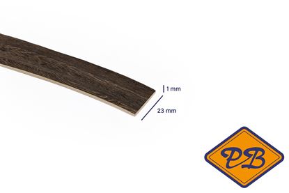 Afbeeldingen van ABS kantenband 1x23mm voor Kronospan geplastificeerd spaanplaat vintage wenge kleurnummer 7648 SN (per rol=25mtr)