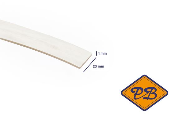 Afbeelding van ABS kantenband 1x23mm voor Kronospan geplastificeerd spaanplaat noordhout wit kleurnummer 8508 SN (per rol=25mtr)