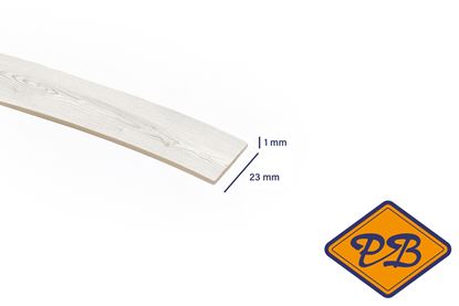 Afbeeldingen van ABS kantenband 1x23mm voor Kronospan geplastificeerd spaanplaat pijnboom wit kleurnummer K010 SN (per rol=25mtr)