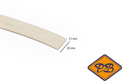Afbeeldingen van ABS kantenband 1x23mm voor Kronospan geplastificeerd spaanplaat kuststreek wit kleurnummer K080 PW (per rol=25mtr)