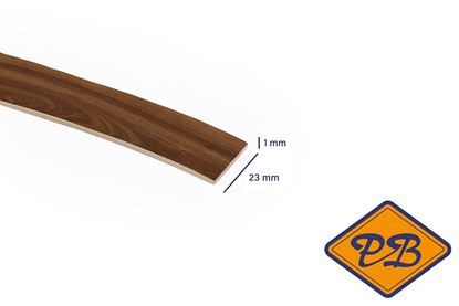 Afbeeldingen van ABS kantenband 1x23mm voor Kronospan geplastificeerd spaanplaat walnoot kleurnummer 0729 PR (per rol=25mtr)