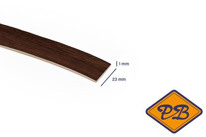 Afbeeldingen van ABS kantenband 1x23mm voor Kronospan geplastificeerd spaanplaat wenge kleurnummer 0854 BS (per rol=25mtr)
