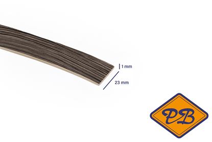 Afbeeldingen van ABS kantenband 1x23mm voor Kronospan geplastificeerd spaanplaat zebrano nuance kleurnummer 8656 SN (per rol=25mtr)