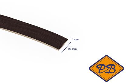 Afbeeldingen van ABS kantenband 1x23mm voor Kronospan geplastificeerd spaanplaat louisiana wenge kleurnummer 9763 BS (per rol=25mtr)