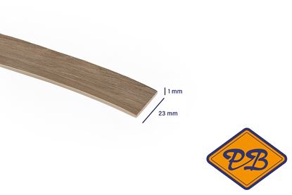 Afbeeldingen van ABS kantenband 1x23mm voor Kronospan geplastificeerd spaanplaat stedelijk koffie eiken kleurnummer K007 PW (per rol=25mtr)