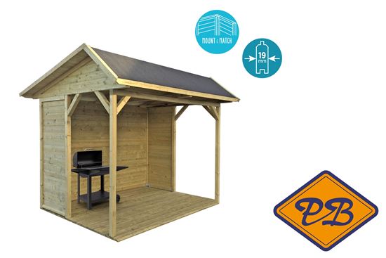 Afbeelding van Solid vuren prieel 19mm S709 Ronsburg autoclave verduurzaamd afmeting 300X200cm