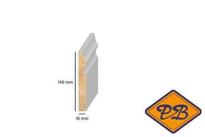 Afbeeldingen van Ztyl  grenen plint monumentaal wit gegrond 18x140mm