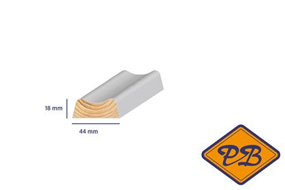 Afbeeldingen van Ztyl grenen platstuk hol wit gegrond 18x44mm