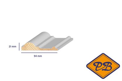 Afbeeldingen van Ztyl grenen puilijst wit gegrond 21x94mm