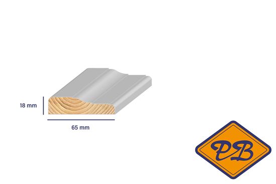 Afbeelding van Ztyl grenen mantellijst wit gegrond 18x65mm