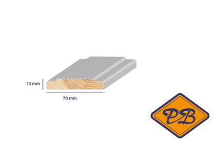 Afbeeldingen van Ztyl grenen belegstuk wit gegrond 13x70mm