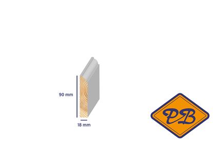 Afbeeldingen van Ztyl grenen plint ojief wit gegrond 18x90mm