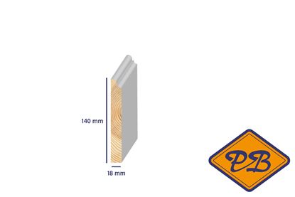 Afbeeldingen van Ztyl grenen plint ojief wit gegrond 18x140mm