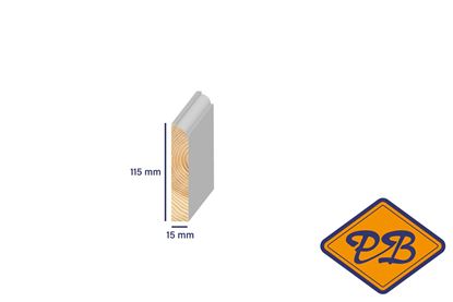 Afbeeldingen van Ztyl grenen plint ojief wit gegrond 15x115mm