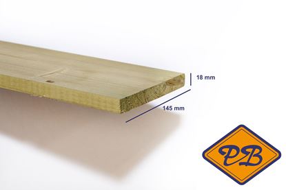 Afbeeldingen van vuren klasse C schuttingplank geschaafd ronde hoek verduurzaamd 18x145mm