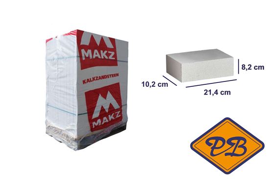 Afbeelding van Kalkzandmetselsteen CS 16 maasformaat 10,2x8,2x21,4cm (per pallet van 280 stuks)