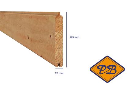 Afbeeldingen van douglas blokhutprofiel geschaafd 28x145mm