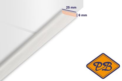 Afbeeldingen van HDM afdeklijst klassiek hoogglans wit 6x25mmx260cm