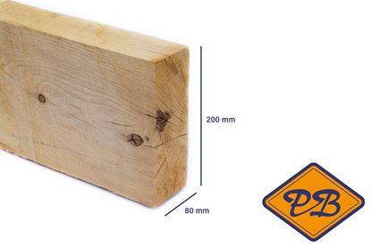 Afbeeldingen van eiken balk vers-fijnbezaagd 80x200mm