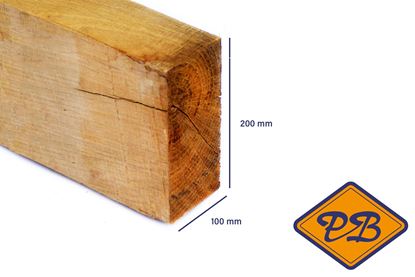 Afbeeldingen van eiken balk vers-fijnbezaagd 100x200mm