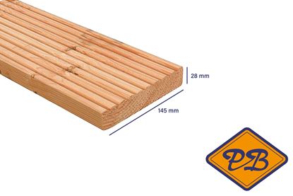 Afbeeldingen van douglas vlonderplank met enkelzijdig profiel 28x145mm