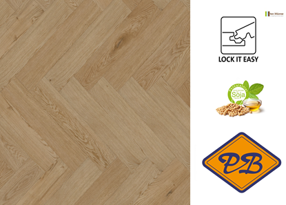 Afbeeldingen van Ter Hürne perform SPC vinyl lock it easy visgraat strook eiken Dublin 6mmx14,5x74,3cm (per pak van 10 stuks universeel=1,07m²)