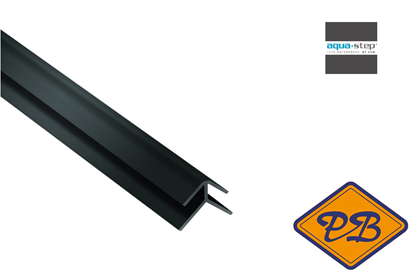 Afbeeldingen van HDM aqua step PVC buitenhoekprofiel zwart 10x4,5x12x1mmx260cm